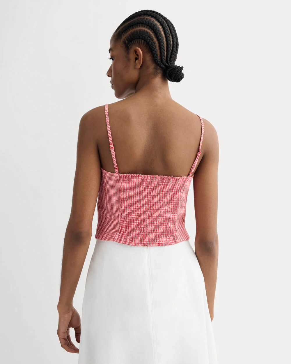 The Seamed Top in Stretch Linen | Classic Red Gingham - Image 5
