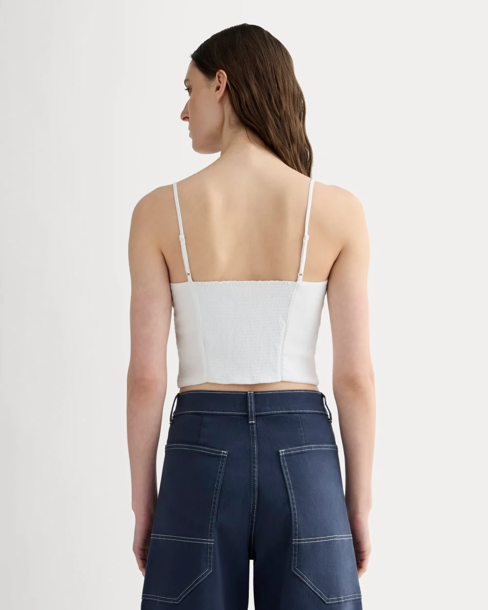 The Seamed Top in Stretch Linen | White - Image 5