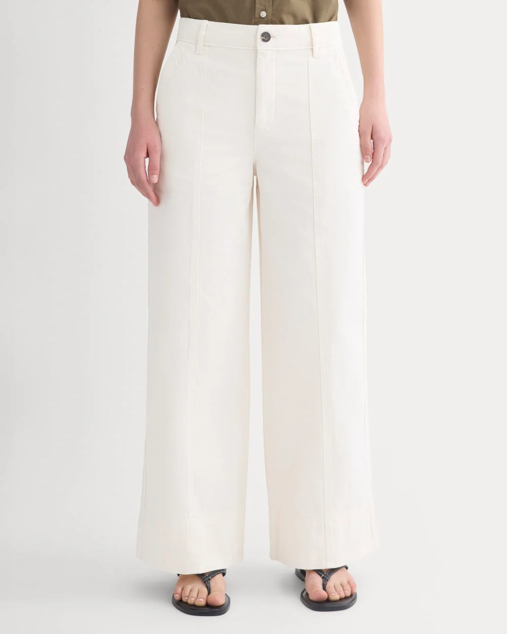 Seamed Wide-Leg Pant | Bone - Image 3