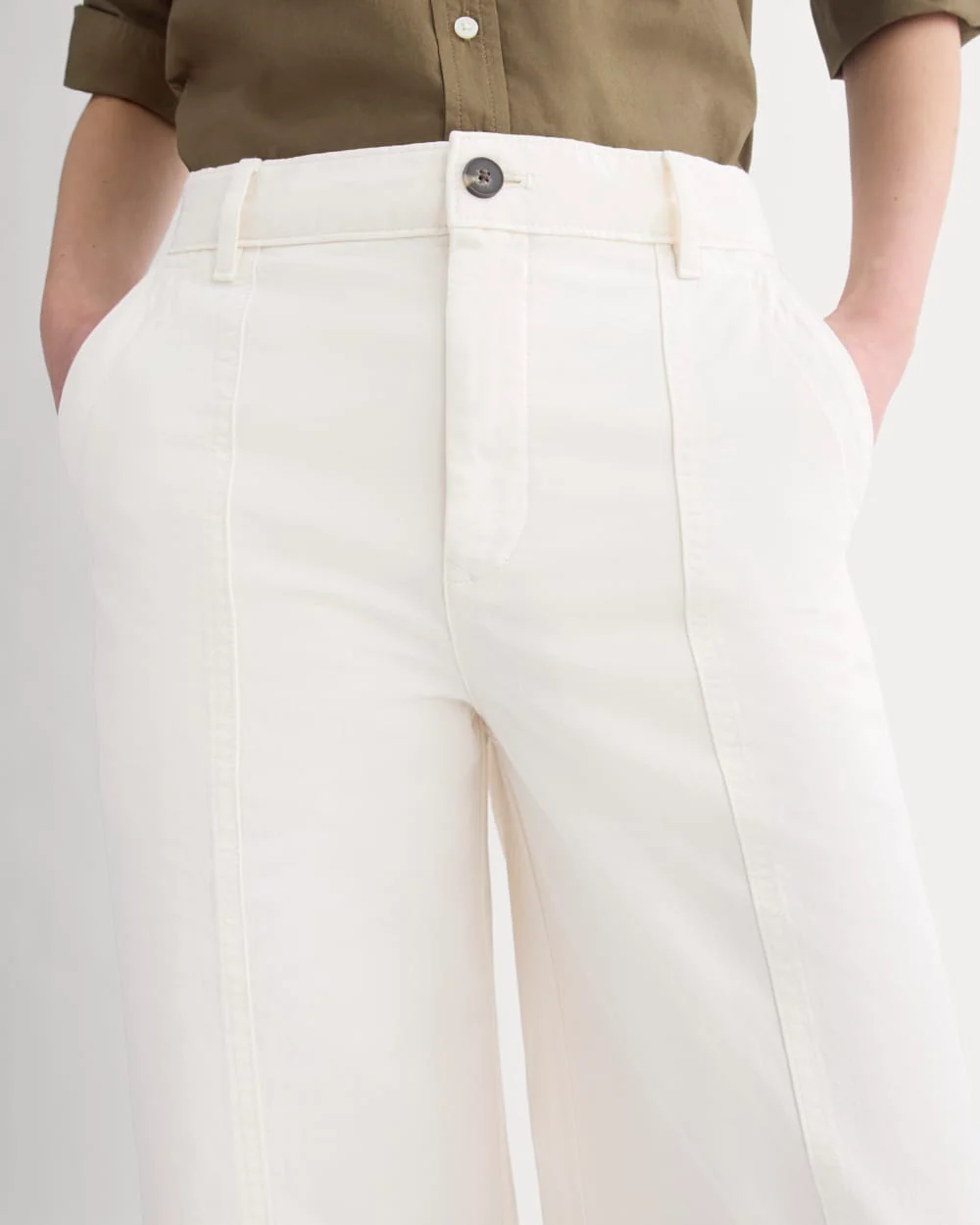 Seamed Wide-Leg Pant | Bone - Image 4