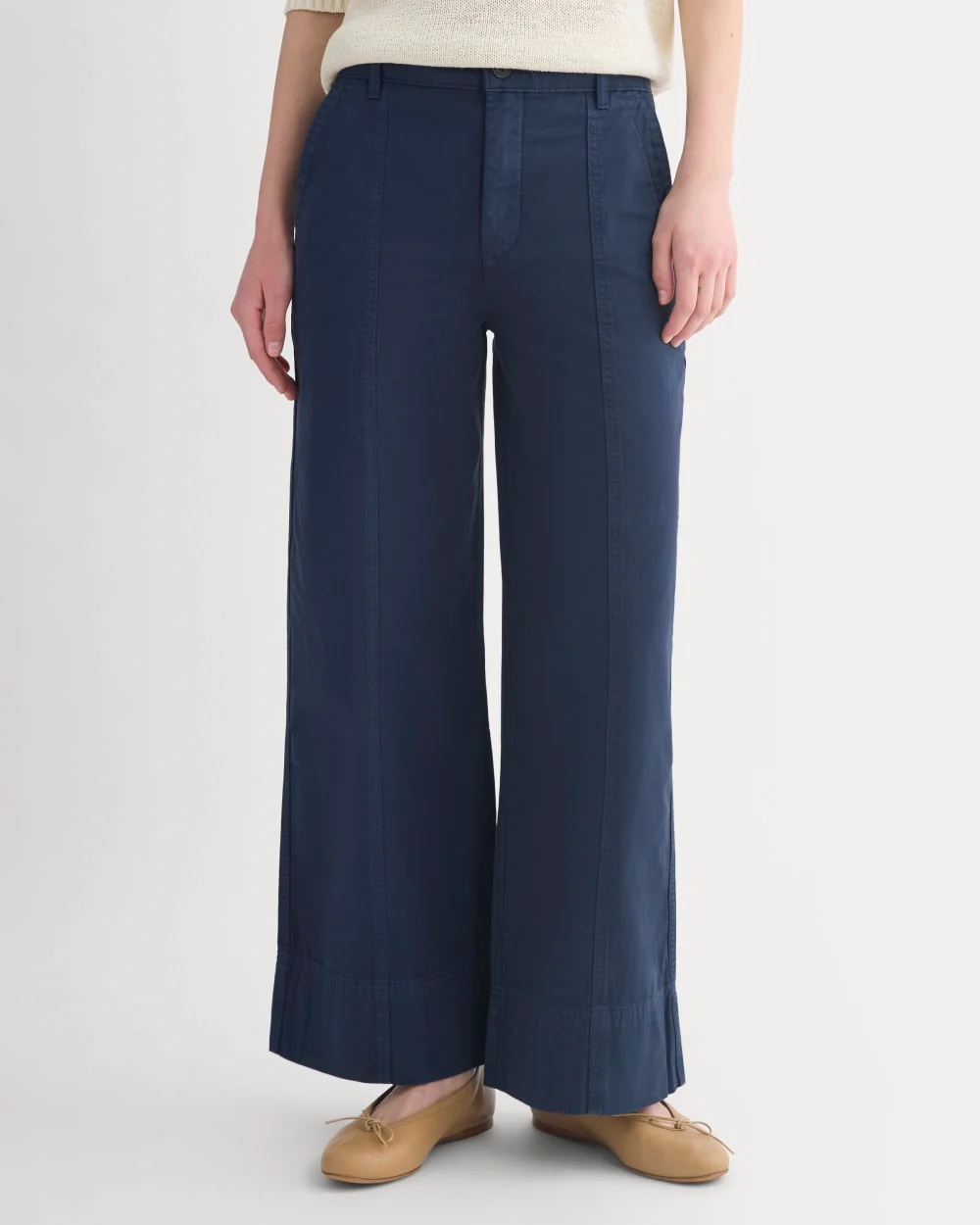 Seamed Wide-Leg Pant | Navy - Image 3