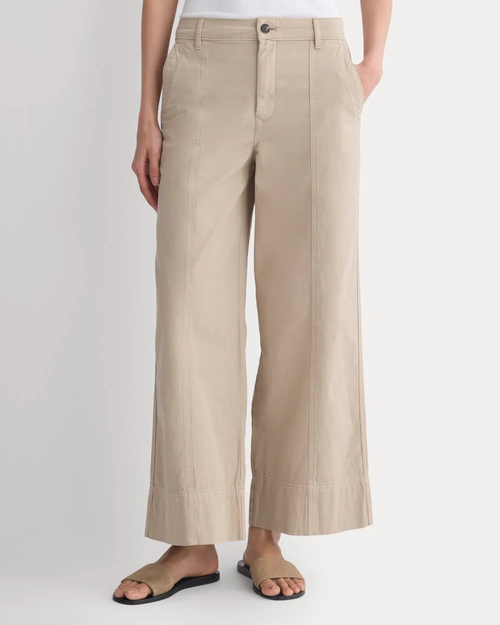 Seamed Wide-Leg Pant | Trench Coat Khaki - Image 3