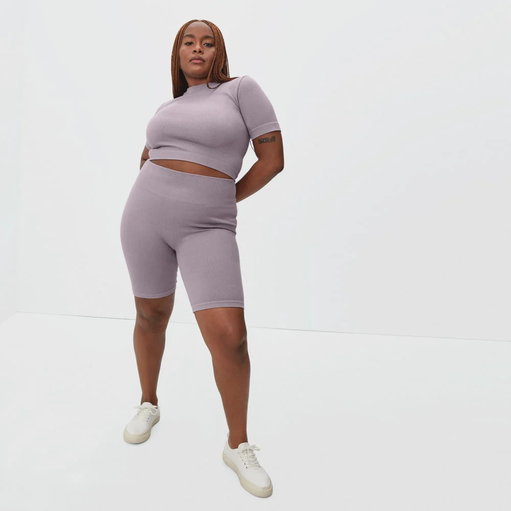 The Seamless Bike Short | Dusty Lavender - Image 2