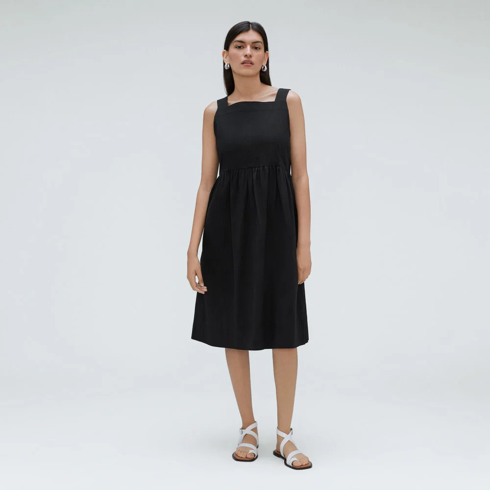 The Seersucker Midi Dress | Black - Image 2