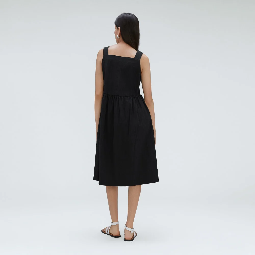 The Seersucker Midi Dress | Black - Image 3