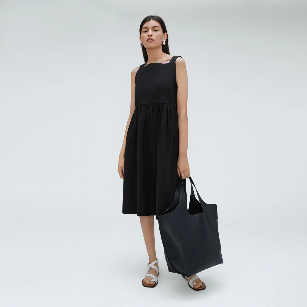 The Seersucker Midi Dress | Black - Image 6