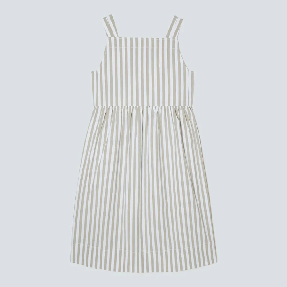 The Seersucker Midi Dress | Nutria / Off-White