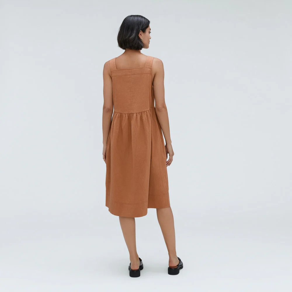 The Seersucker Midi Dress | Tawny Brown - Image 3