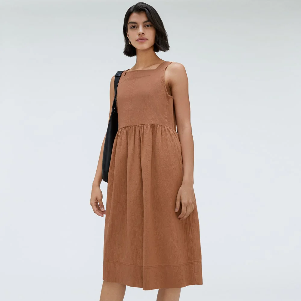 The Seersucker Midi Dress | Tawny Brown - Image 6