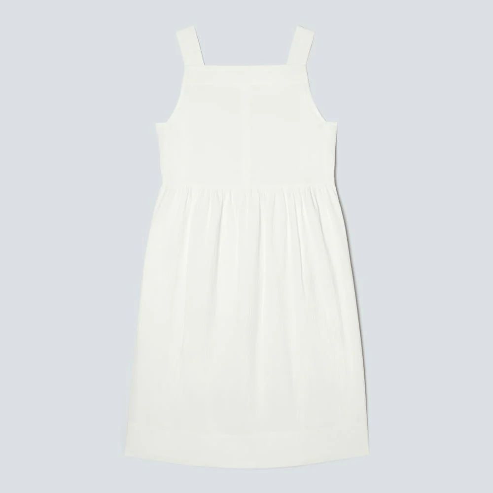 The Seersucker Midi Dress | White