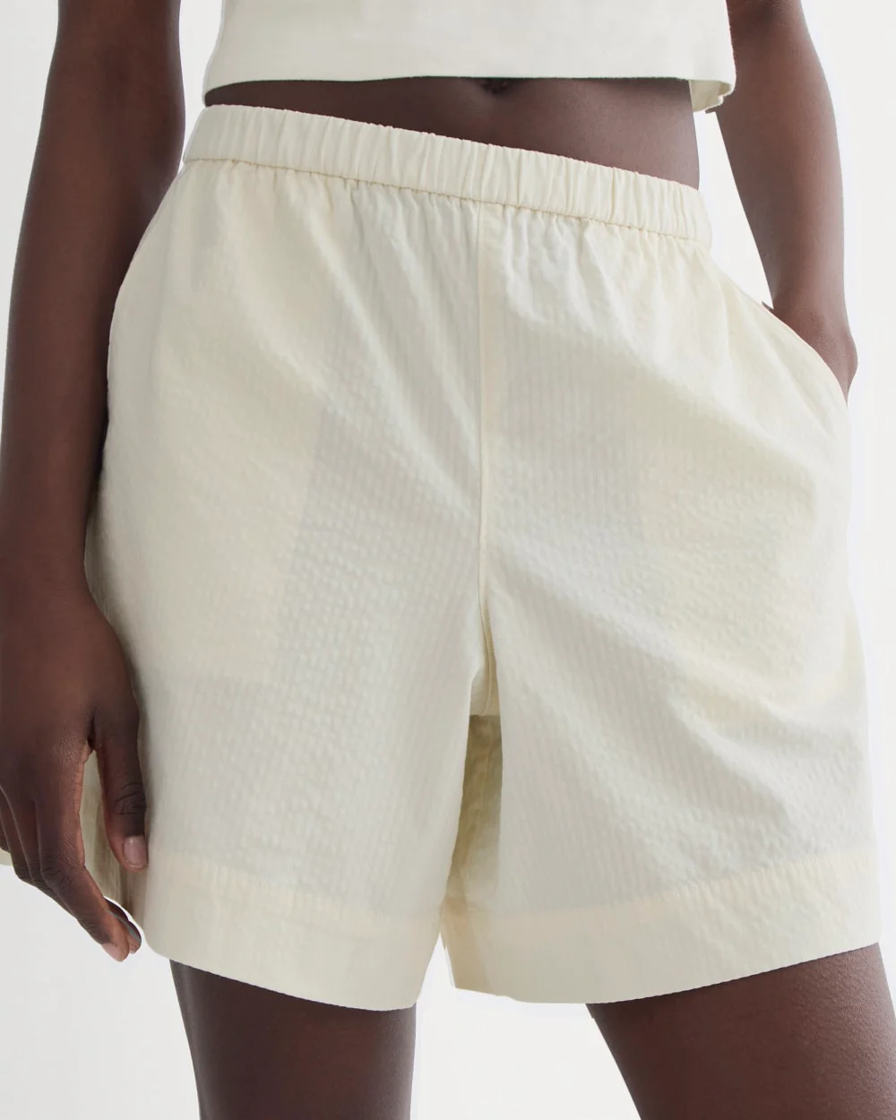 The Seersucker Pull-On Short | Bone - Image 4