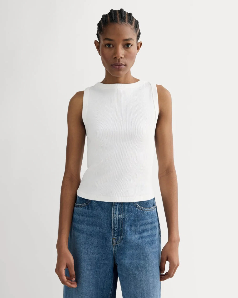 The Selfie Boatneck Tank | White