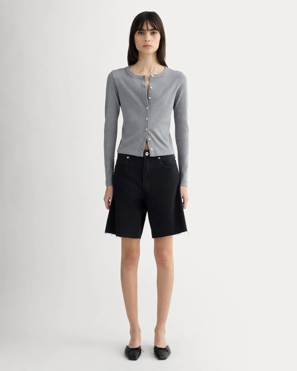 The Selfie Cardigan | Mid Heather Grey - Image 3