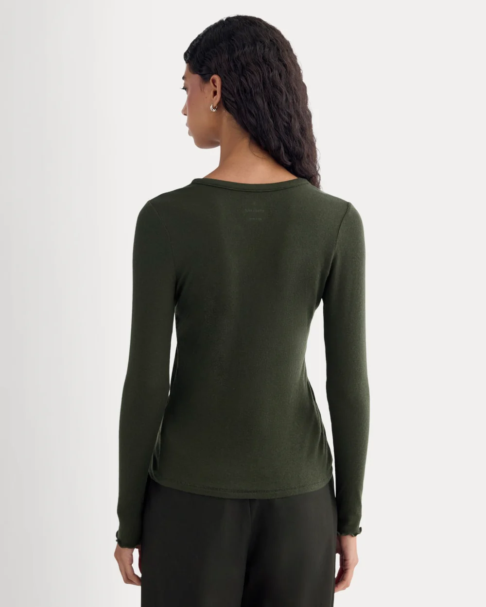 Sheer V-Neck Cardigan in Butterluxe | Dark Green - Image 5