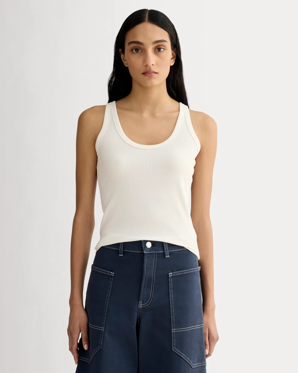 The Shimmy Scoop-Neck Tank | Bone
