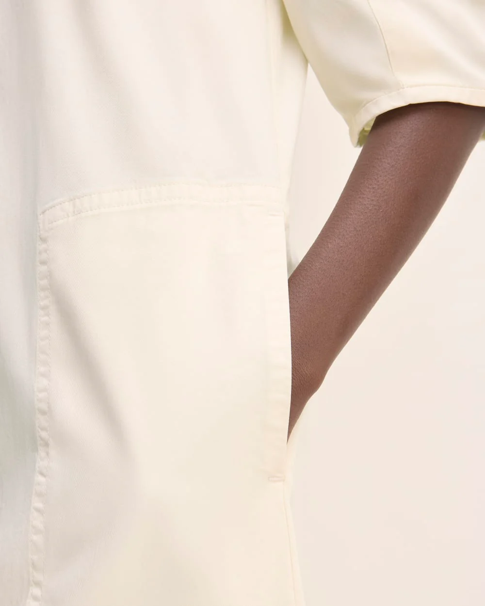 The Short-Sleeve Puff Midi Dress | Bone - Image 5