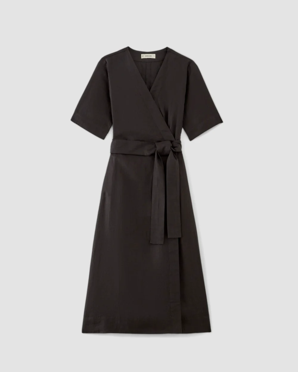 The Wrap Dress in Linen | Black - Image 2