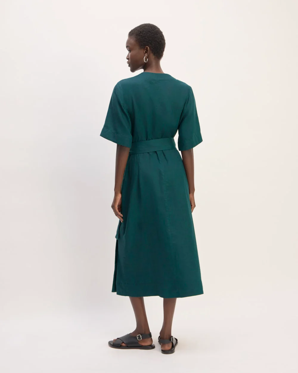 The Wrap Dress in Linen | Dark Sea - Image 6