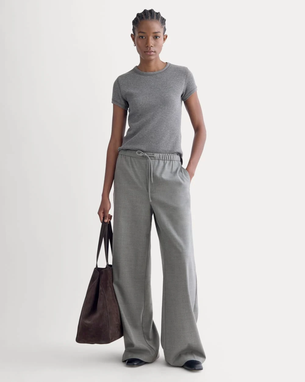 Shrunken Tee in Cozy Waffle | Heathered Charcoal - Image 3