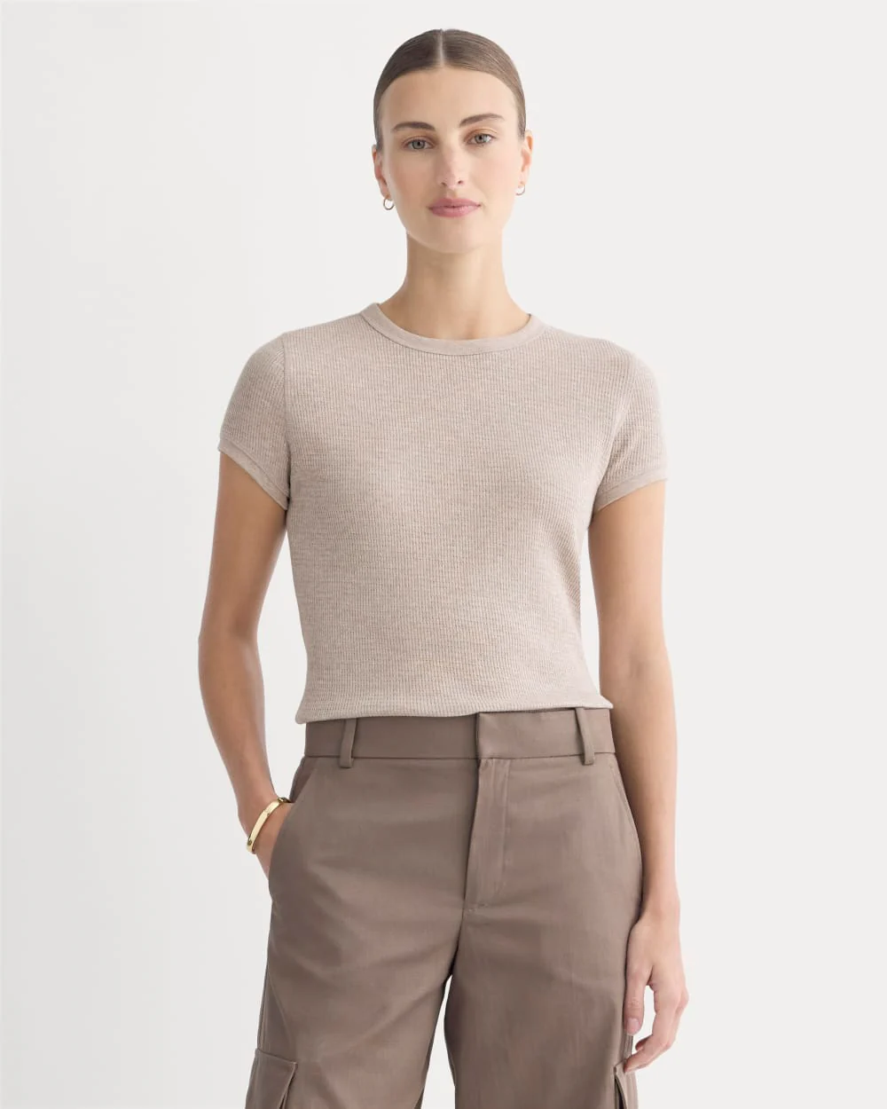 Shrunken Tee in Cozy Waffle | Heathered Oatmeal