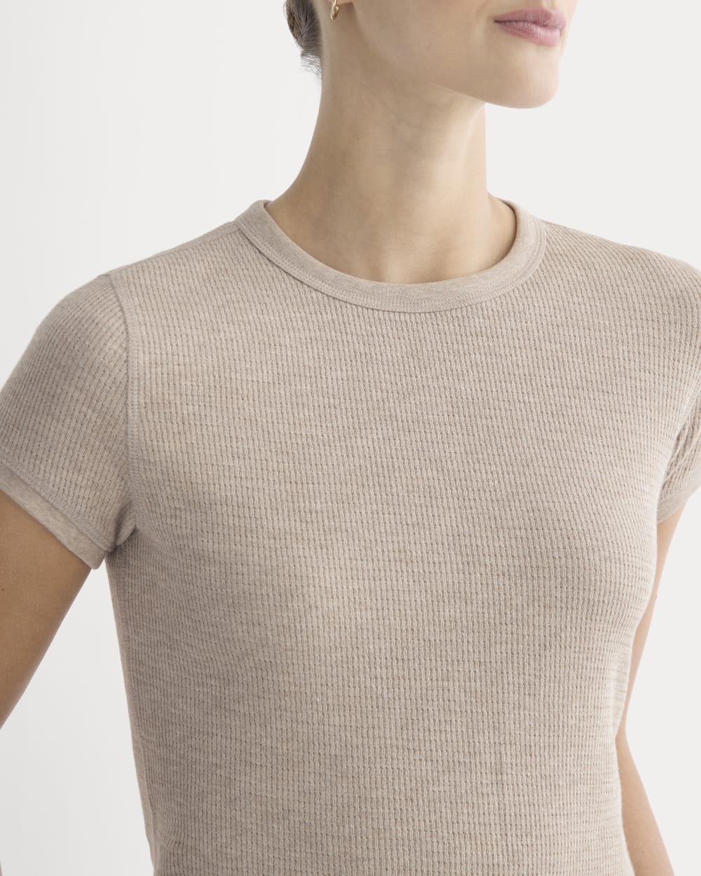 Shrunken Tee in Cozy Waffle | Heathered Oatmeal - Image 4