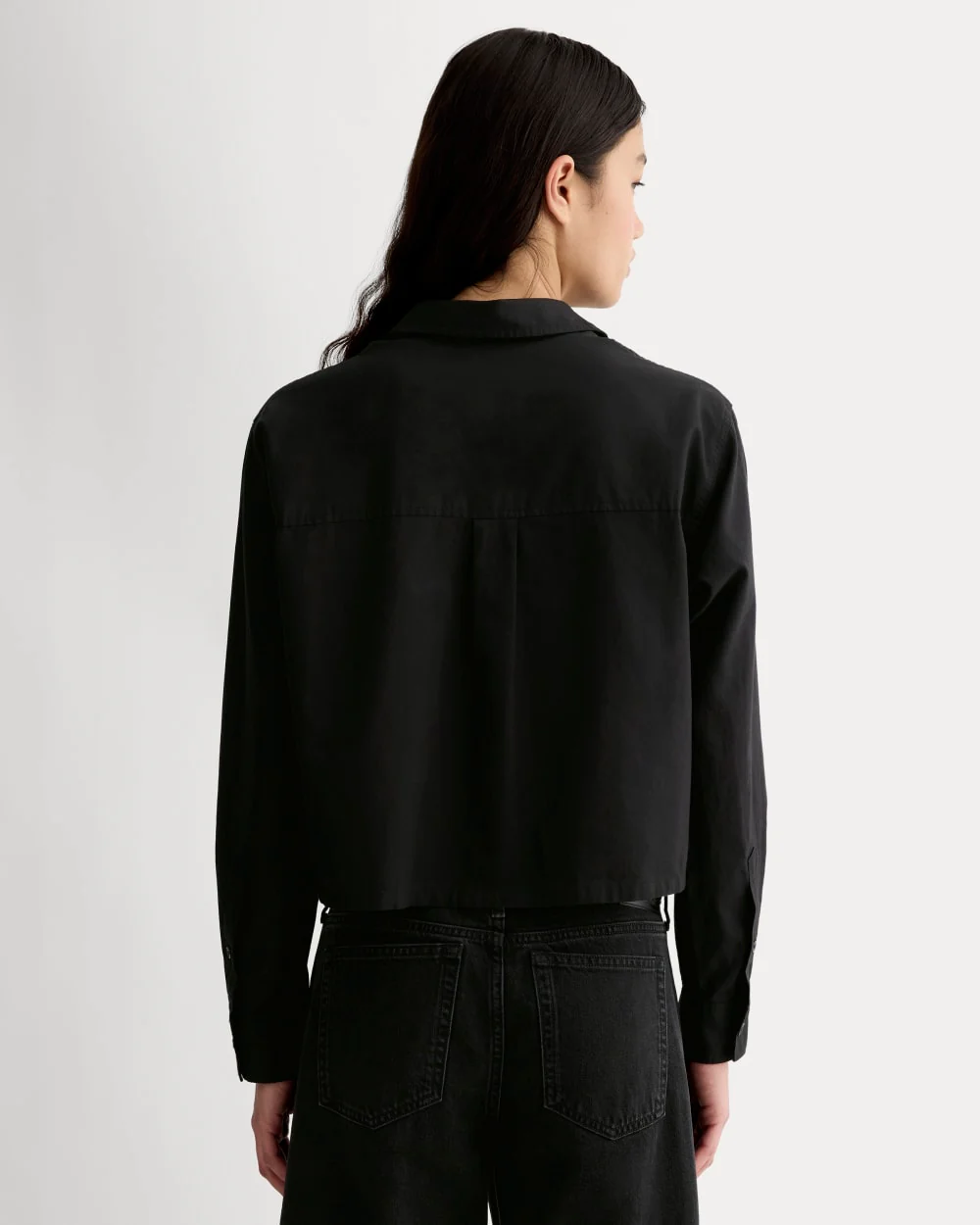 The Way-Short Shirt in Silky Cotton | Black - Image 5