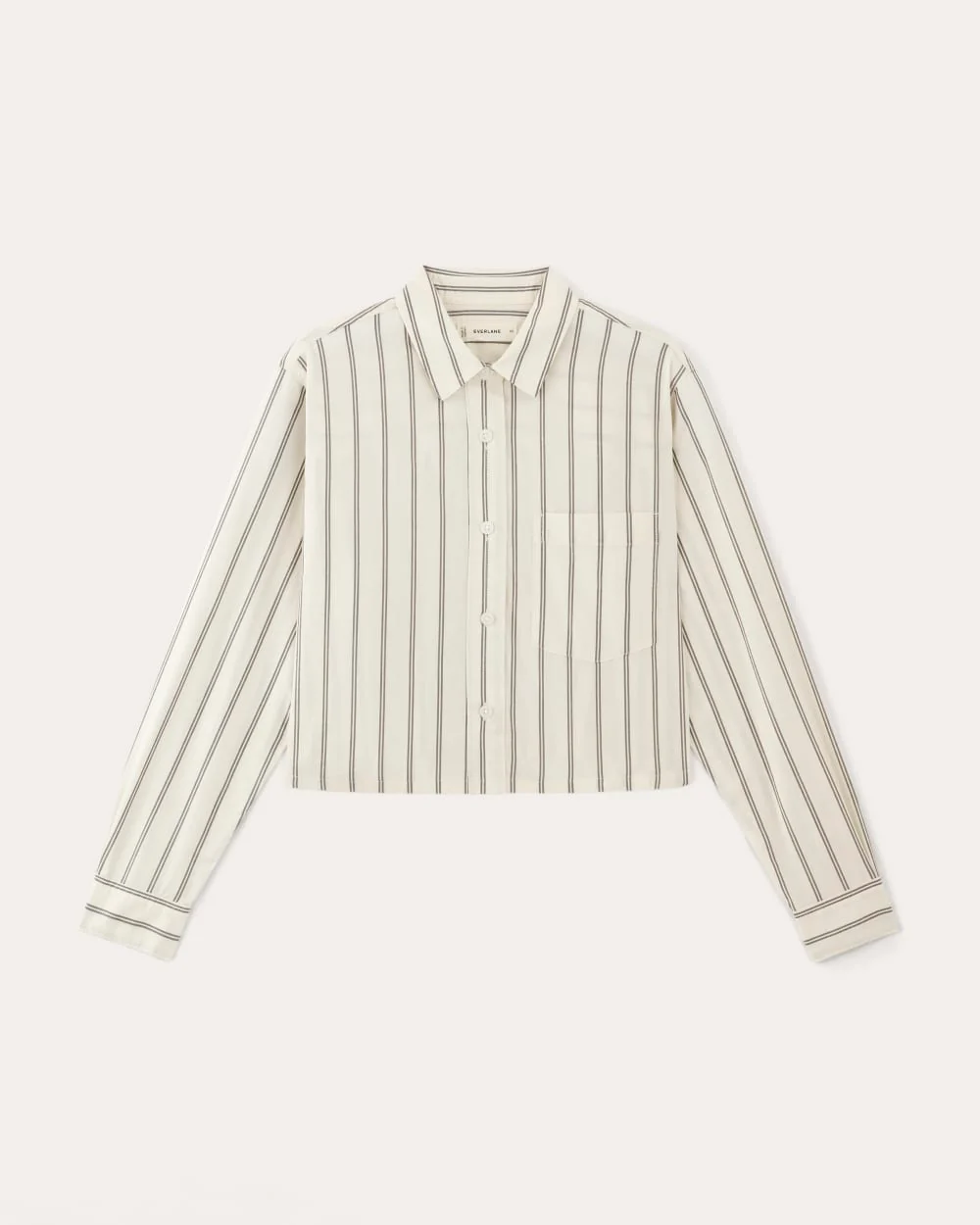 The Way-Short Shirt in Silky Cotton | Bone / Black - Image 2