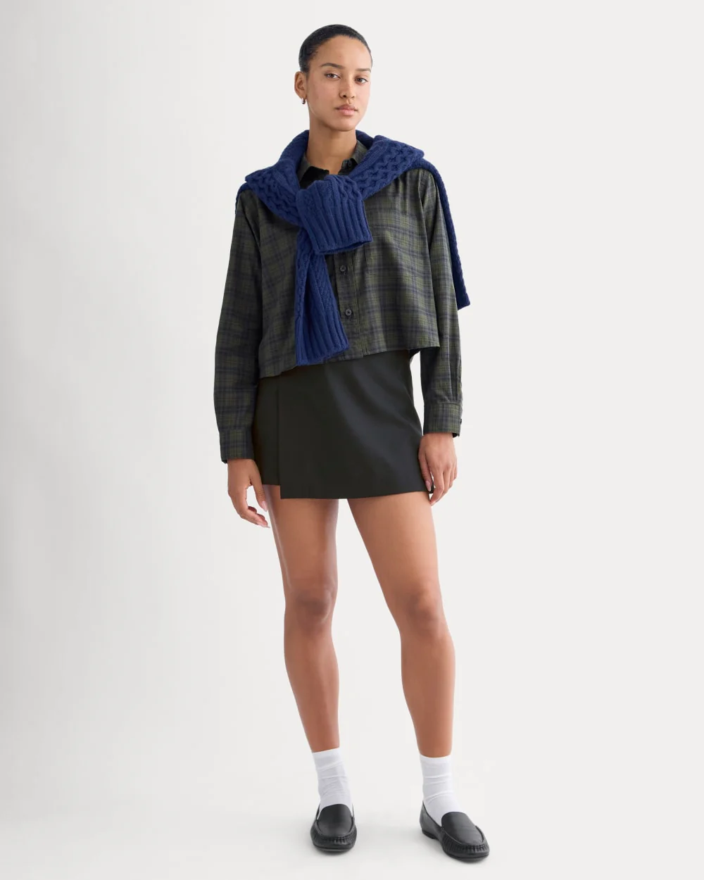 The Way-Short Shirt in Silky Cotton | Duffle Bag Plaid - Image 3