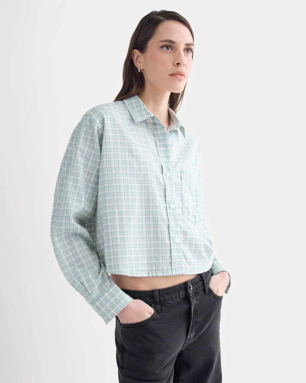 The Way-Short Shirt in Silky Cotton | Gray Mist