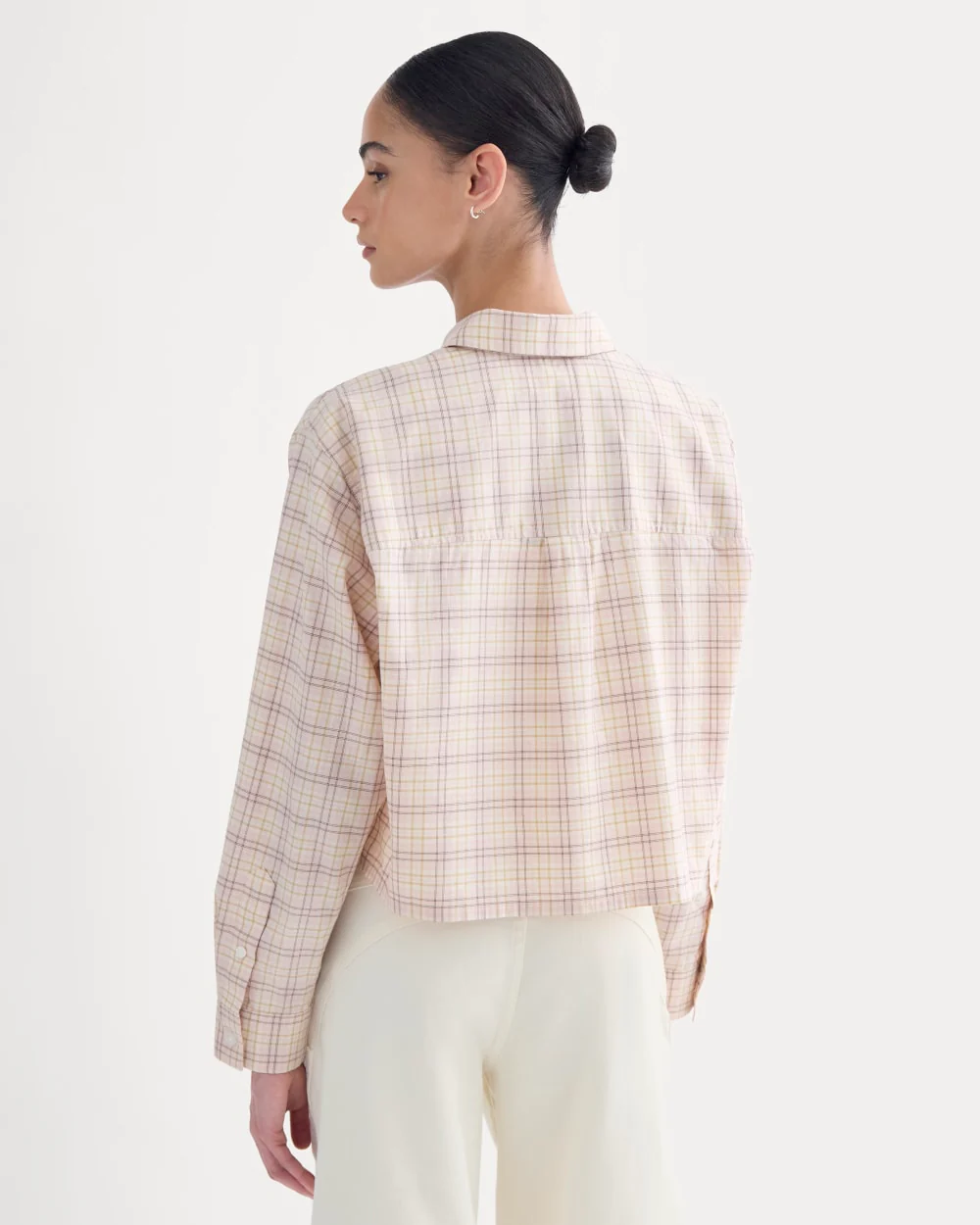 The Way-Short Shirt in Silky Cotton | Plaid - Image 5