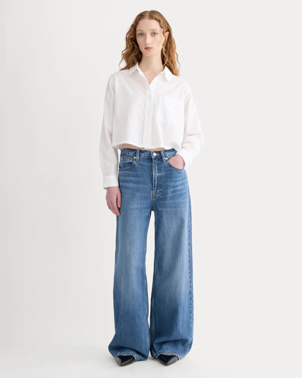 The Way-Short Shirt in Silky Cotton | White - Image 3