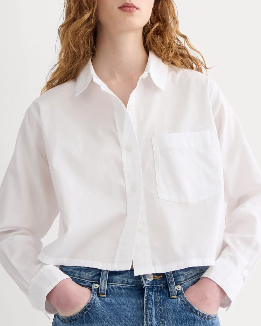 The Way-Short Shirt in Silky Cotton | White - Image 4