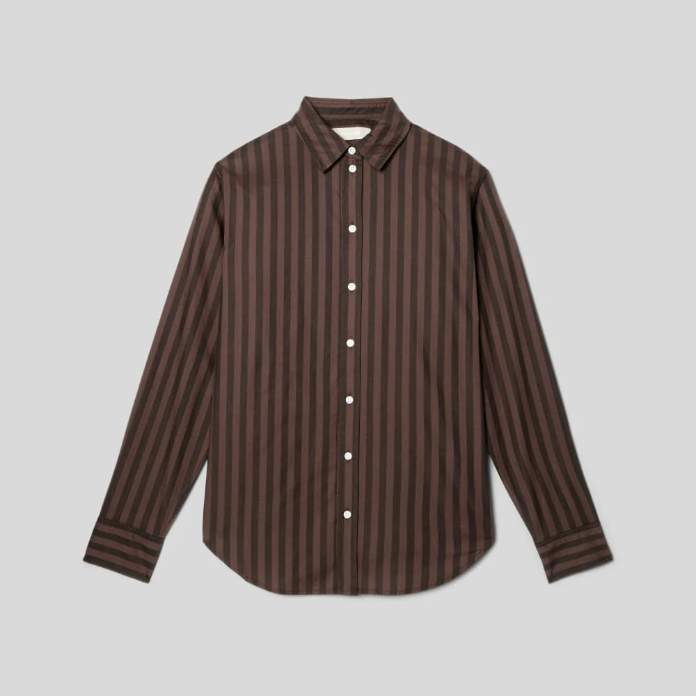 The Must-Have Shirt in Silky Cotton | Chocolate Brown / Black - Image 2