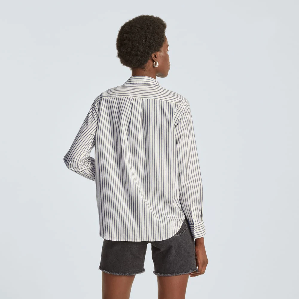 The Must-Have Shirt in Silky Cotton | Deep Blue / Canvas - Image 3