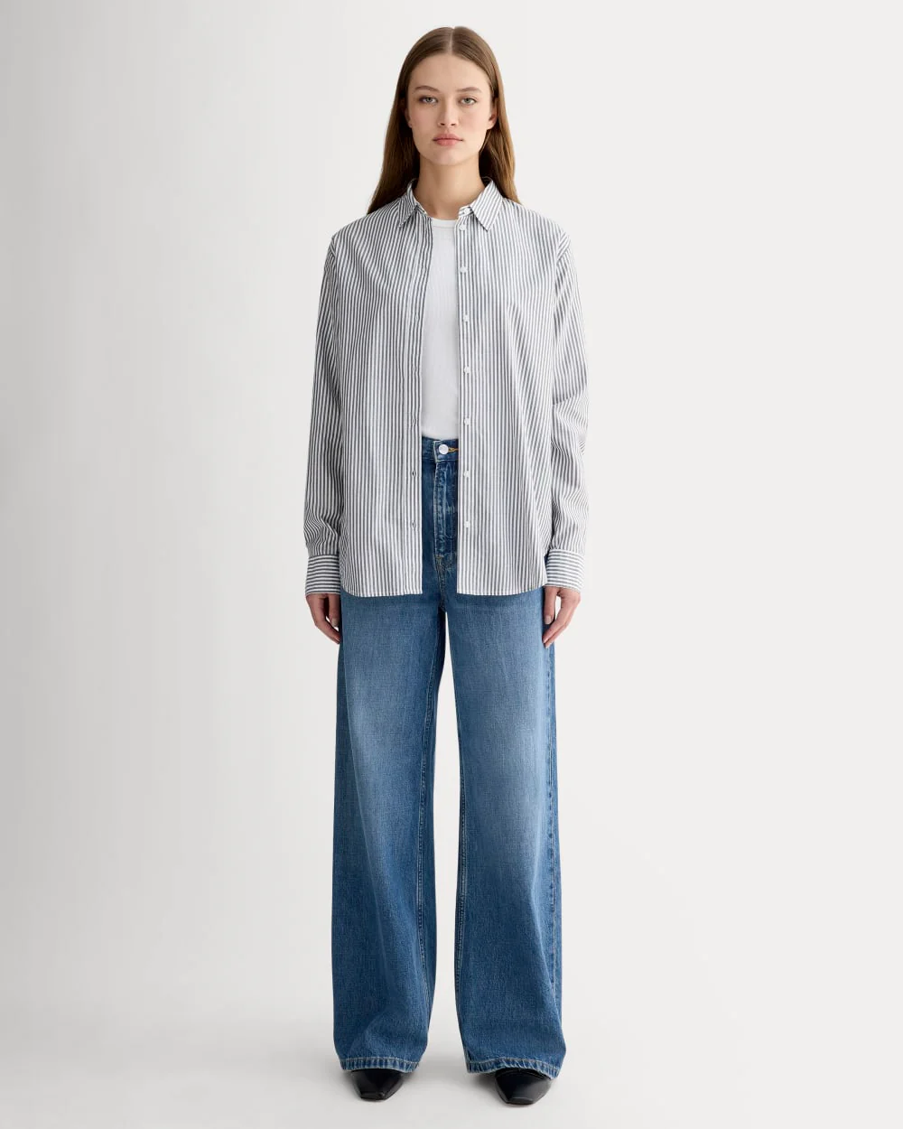 The Must-Have Shirt in Silky Cotton | Grey / White - Image 3
