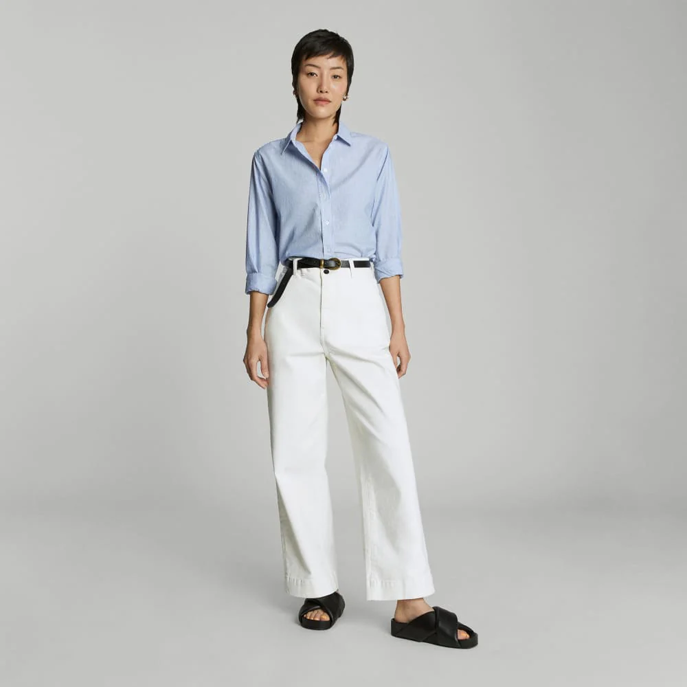 The Must-Have Shirt in Silky Cotton | Lapis Blue / White - Image 6