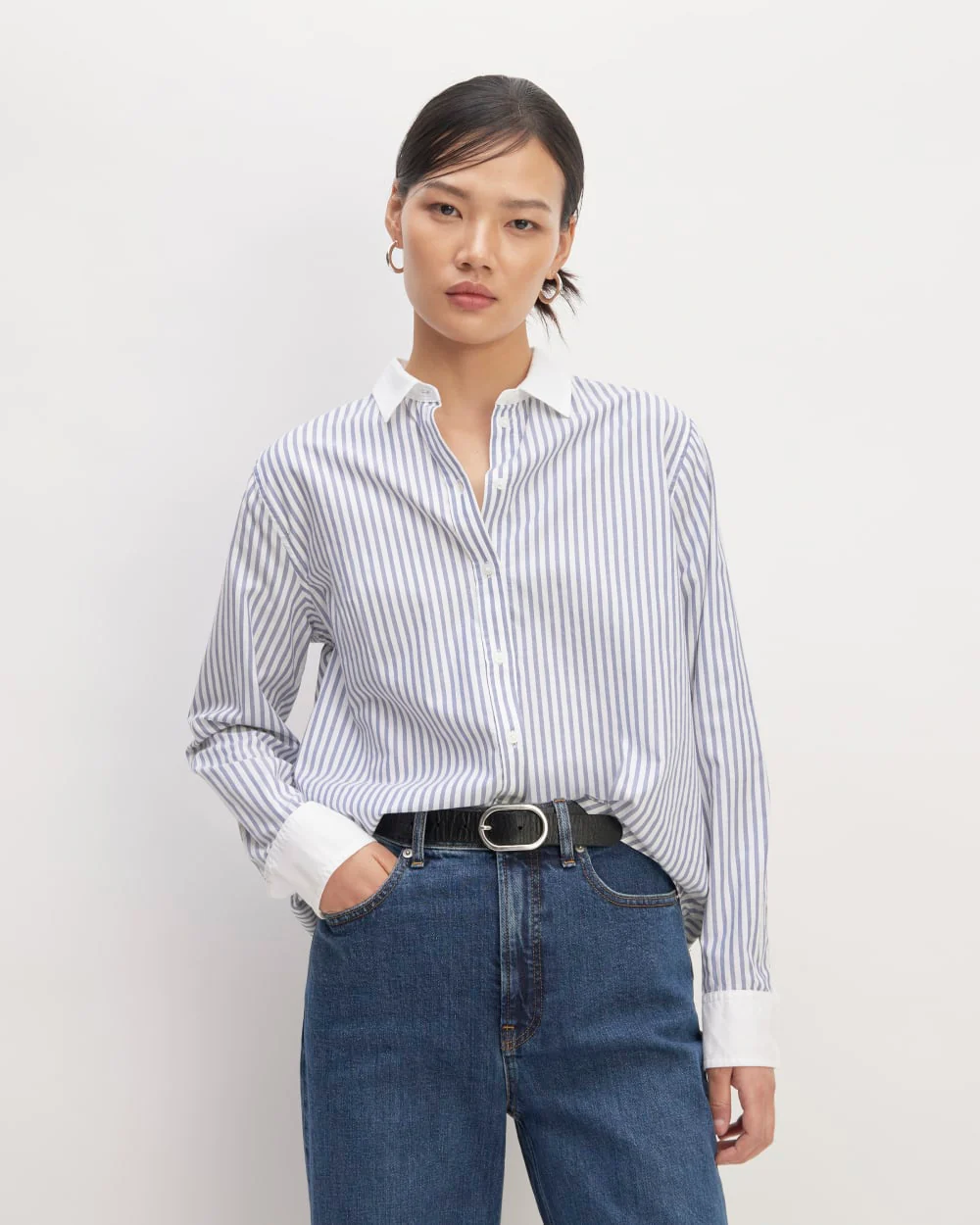 The Must-Have Shirt in Silky Cotton | Mariner Blue / White