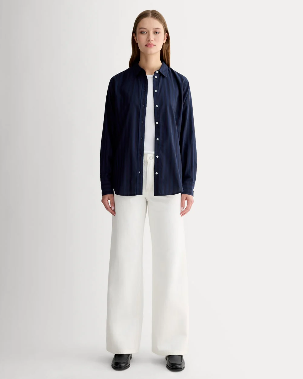 The Must-Have Shirt in Silky Cotton | Navy / Black - Image 3