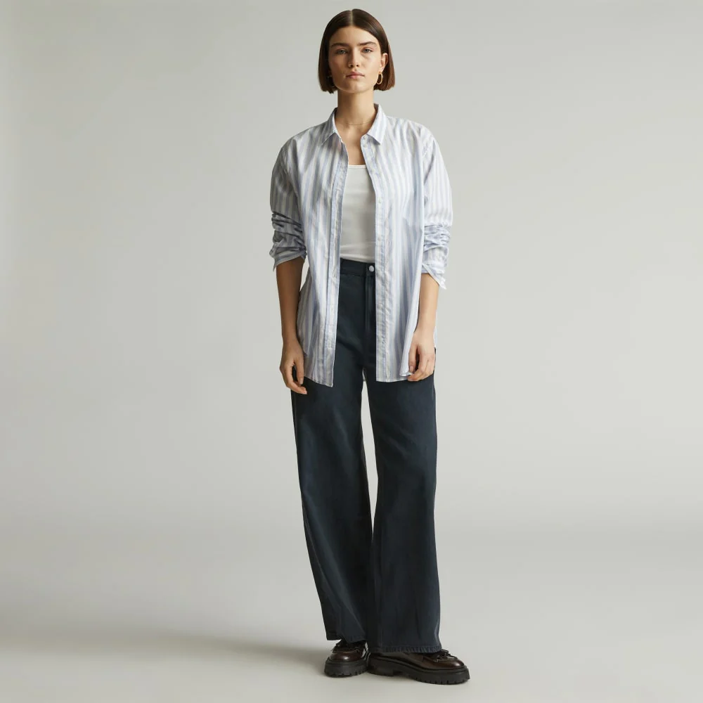 The Must-Have Shirt in Silky Cotton | Periwinkle / White - Image 6