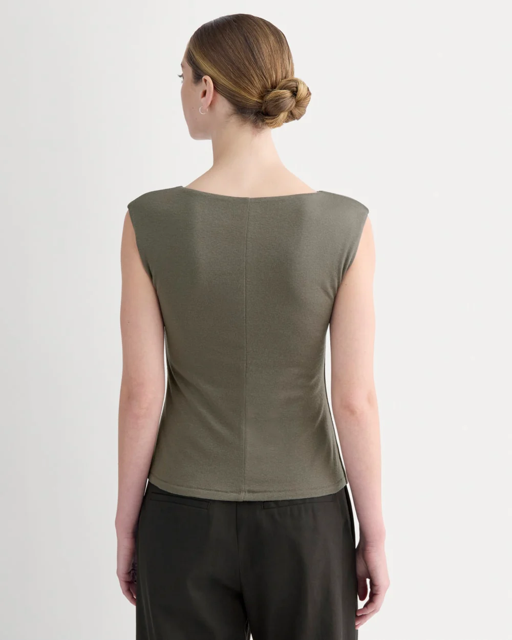Sleeveless Button-Up in Butterluxe | Taupe - Image 5