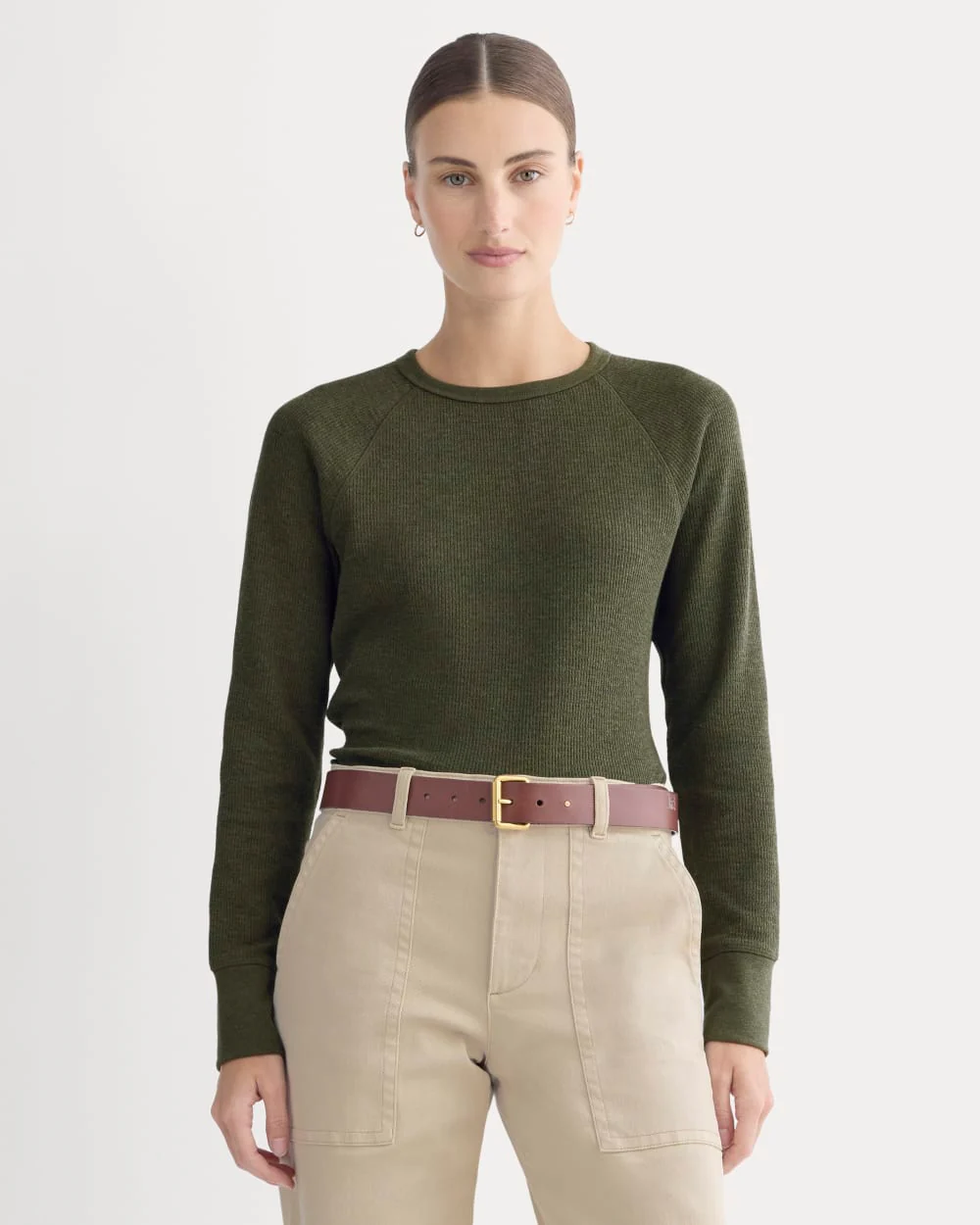 Slim-Fit Crew in Cozy Waffle | Heather Beech