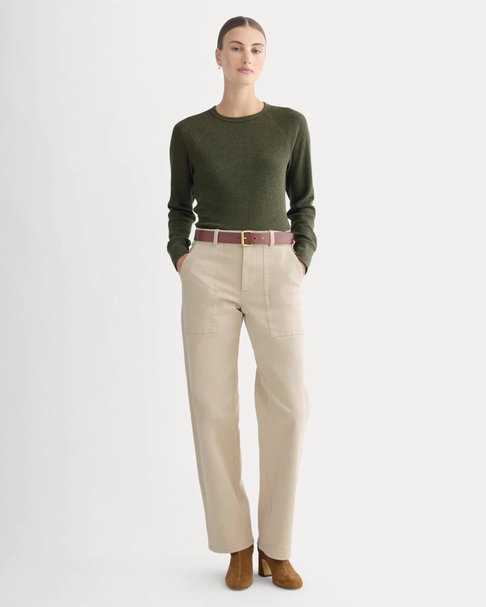 Slim-Fit Crew in Cozy Waffle | Heather Beech - Image 3