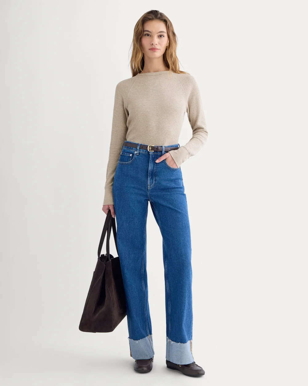 Slim-Fit Crew in Cozy Waffle | Heathered Oatmeal - Image 3