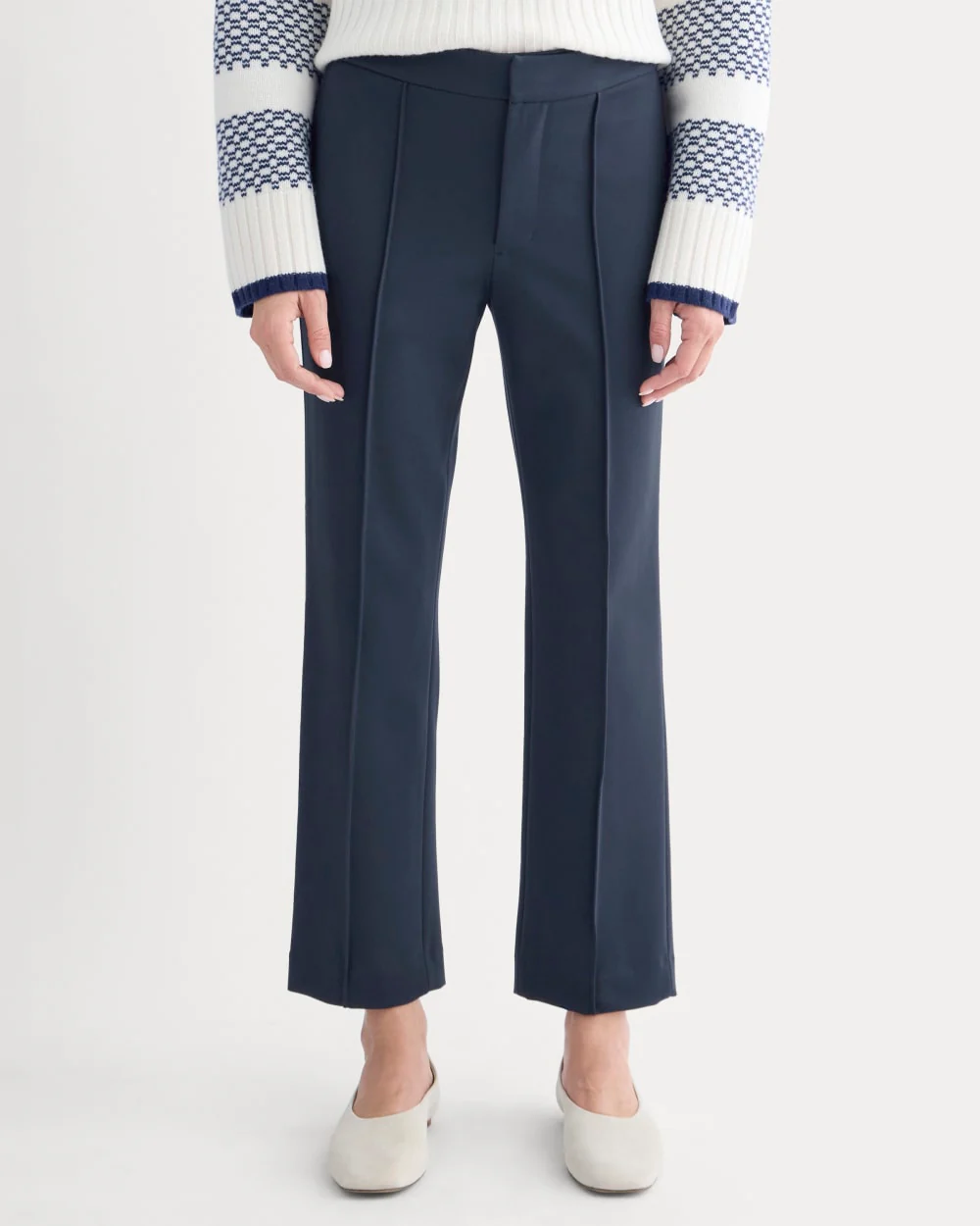 Slim Trouser in Ponte | Deep Navy - Image 3