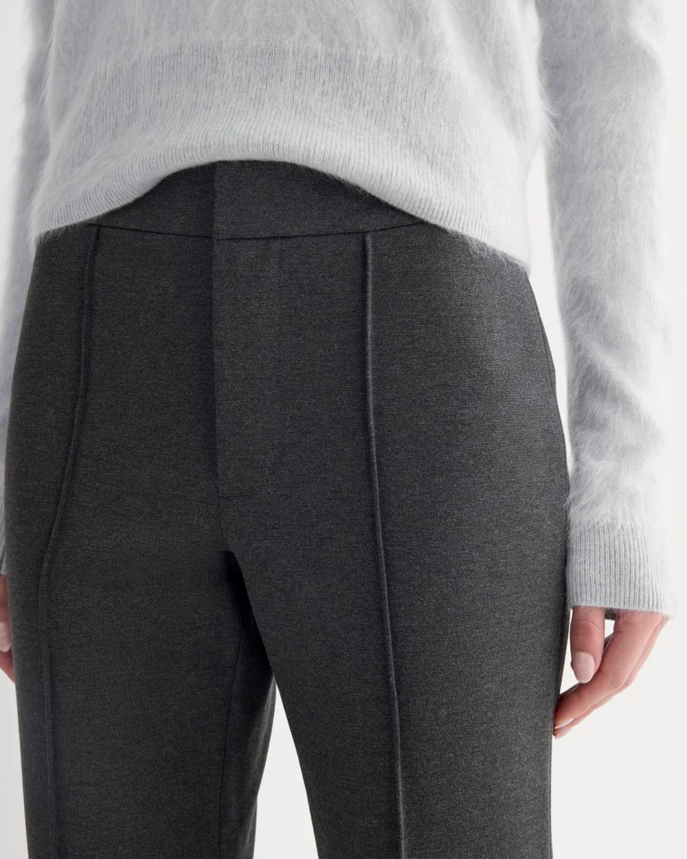 Slim Trouser in Ponte | Heathered Soot - Image 3