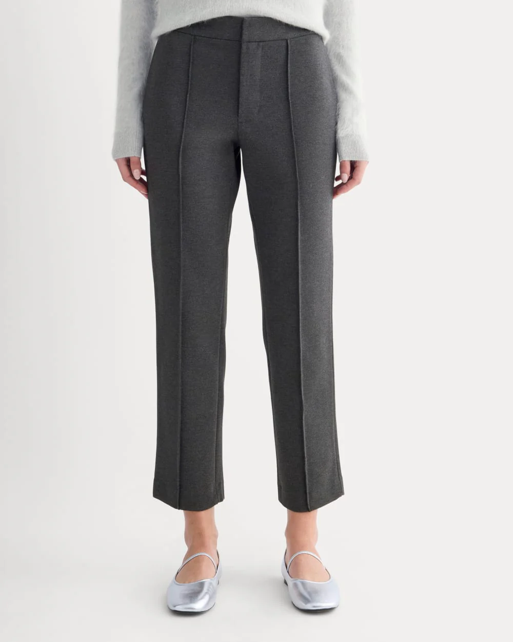 Slim Trouser in Ponte | Heathered Soot - Image 5