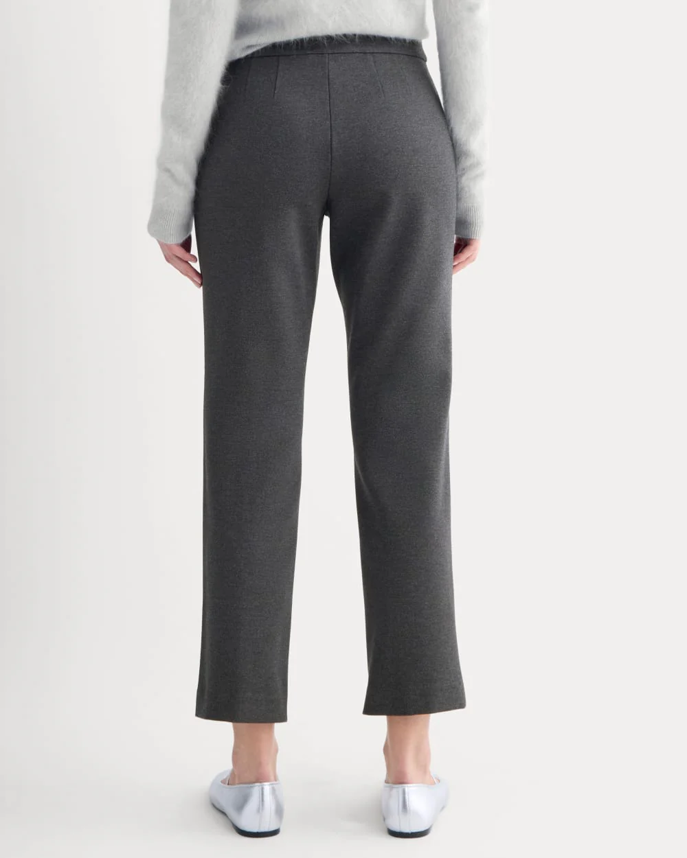 Slim Trouser in Ponte | Heathered Soot - Image 6