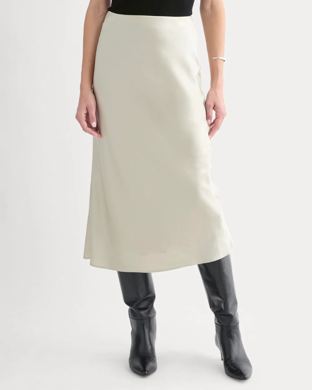 Slip Skirt in Silk Charmeuse | Peyote - Image 4