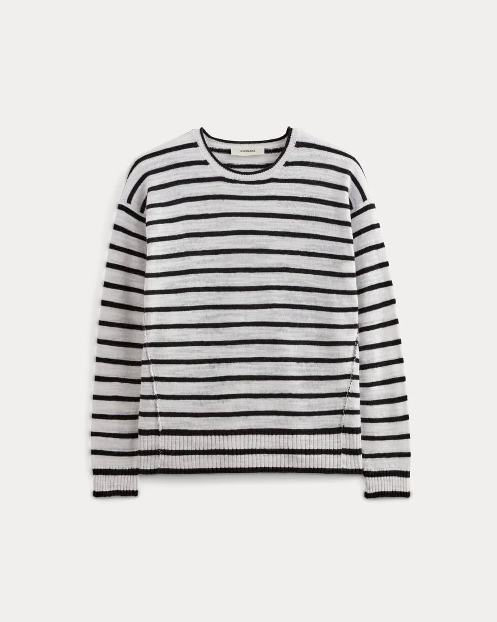 The Slouch Sweater in Cotton Linen | White / Black - Image 2