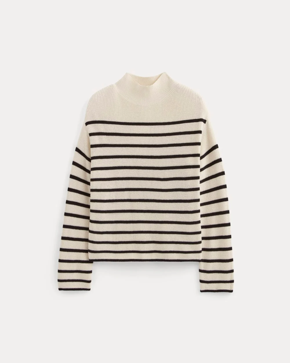 The Slouchy Funnel Neck in Everyday Cotton | Canvas / Black - Image 2